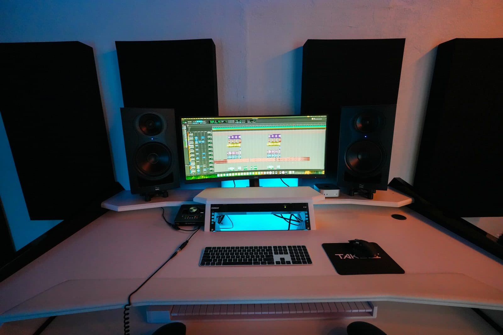 Recording studio live room at TakeTwo Media Aventura